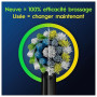 Oral-B Brossettes de Rechange Cross Action, lot de 10, Noires – Recharges Brosse à Dents Électrique Pro, Filaments pour Eliminer