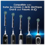 Oral-B Brossettes de Rechange Cross Action, lot de 10, Noires – Recharges Brosse à Dents Électrique Pro, Filaments pour Eliminer
