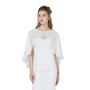 BEAUTELICATE Cape Boléro en Mousseline de Soie De Femme Châle Étole Elégant Transparent pour Mariage Soirée Cérémonie Femme Mari