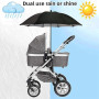 CaiTang Ombrelle pour Poussette Universelle, Ombrelle Poussette Anti UV 50+, Parasol Poussette Bébé Universelle Diamètre 73 cm,