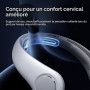 JISULIFE Ventilateur de cou portable amélioré, tour de cou personnel mains libres, réglage à 5 vitesses, 5000 mAh, portable, sil