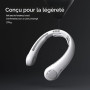 JISULIFE Ventilateur de cou portable amélioré, tour de cou personnel mains libres, réglage à 5 vitesses, 5000 mAh, portable, sil
