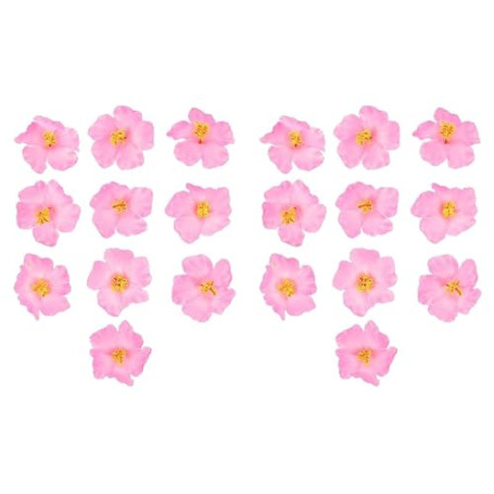 HOMSFOU Lot de 20 Fleurs d'hibiscus artificielles - Fleurs de Table d'hibiscus - Faux Roses - Bandeaux hawaïens - Fleurs artific