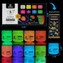 Artecho Peinture Acrylique Lumineuse 8 x 20ml Lumineuse & Fluorescente Peinture, Neutre, Pour Papier, Roche, Bois, céramique, Ti