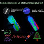 Artecho Peinture Acrylique Lumineuse 8 x 20ml Lumineuse & Fluorescente Peinture, Neutre, Pour Papier, Roche, Bois, céramique, Ti