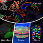Artecho Peinture Acrylique Lumineuse 8 x 20ml Lumineuse & Fluorescente Peinture, Neutre, Pour Papier, Roche, Bois, céramique, Ti
