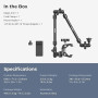 SMALLRIG 56cm Bras Magique avec Super Clamp, Phone Holder Aérien, Support et Pince Caméra Flexibles pour Bureau, Boom Arm Articu
