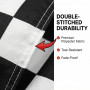 2 Pcs Drapeau de Course à Damier Noir et Blanc - Grande Taille 150x90cm - Polyester Résistant pour Décoration Thème Voiture ou M