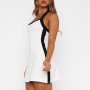 Gkaopi Robe Femme Sexy sans Manches Moulante Mini Robe Ete Bodycon Dos Nu Courte Wrap Robes de Clubbing Nuit Cocktail Robes Bal