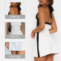 Gkaopi Robe Femme Sexy sans Manches Moulante Mini Robe Ete Bodycon Dos Nu Courte Wrap Robes de Clubbing Nuit Cocktail Robes Bal