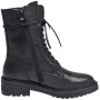 rismart Femme Bottes de Motard Cuir Mi-mollet Classique Combat Chaussures