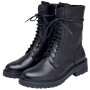rismart Femme Bottes de Motard Cuir Mi-mollet Classique Combat Chaussures