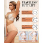 Levao Lot de 4 Culotte Gainante Femme Sculptantes Taille Haute sous-Vêtements Invisibles Slips sans Coutures Respirable Conforta