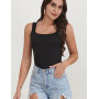 BQTQ 5 Pièces Débardeur Femme Tank Tops Extensibles Crop Top sans Manches Maillots de Corps à Col Carré Débardeur