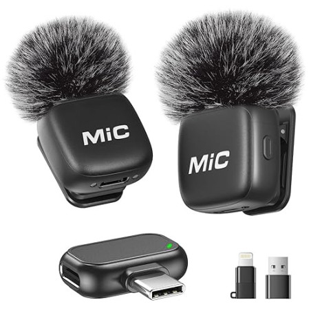 Newmight Micro Cravate sans Fil, Micro sans Fil avec Fixation Magnétique, Plug & Play, Réduction De Bruit,30M Portée, Compatible