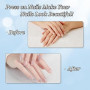 24 Pièces Faux Ongles Moyen Cercueil, Français Press on Nails Rose Ballerine Ongles à Coller, Acrylique Bâton sur Les Ongles ave