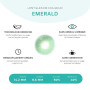 AUNIRY Lentilles Couleur Vert "EMERALD" Naturel : Kit Complet (2 Lentilles, Pince, Ventouse Et Étui), 12 Mois, Sans Correction,