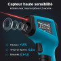 Tilswall Thermomètre Infrarouge Laser Numérique Sans Contact, -50°C ~ 600°C(-58°F ~ 1112°F), Emissivité Réglable, Idéal pour Cui