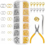 FEPITO 1540 pièces anneaux de saut ouverts anneaux de saut pour fournitures de fabrication de bijoux Kit de réparation de bijoux