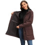 CHIGUO Veste d'hiver légère et imperméable pour femme - Doublée en polaire chaude avec capuche - Veste de pluie longue