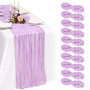Showgeous Lot de 10 Chemins de Table Lilas Violet 90x300cm Mode Chemin de Table Bohèmes en Gaze,Boho en Tissu Froissé Mousseline
