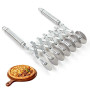 Junhonze Roulette Patisserie - Coupe Pate - Laminoir Patisserie - Coupe PâTe Inoxydable, 7 Roues Avec PoignéE, AdaptéEs Aux Pizz