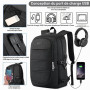 AMBOR Sac à Dos Ordinateur Portable, Sac a Dos Grande Capacité Homme Femme Imperméable 17.3 Pouces avec USB Charging Port Sac a