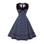 AXOE Femme Robe Vintage Années 50 Pin up Rockabilly Coton Guinguette Soirée Mariage