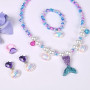OSDUE Bijoux, Ensemble de Bijoux, Collier Bracelet Bague Boucles d'oreilles Set, Princesse Anniversaire Noël Cadeau