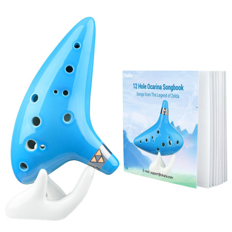 Ohuhu Ocarina, Legend of Zelda Ocarina 12 Trous Céramique Alto C Instrument de Musique, Ocarinas avec Livre de Chansons (Chanson
