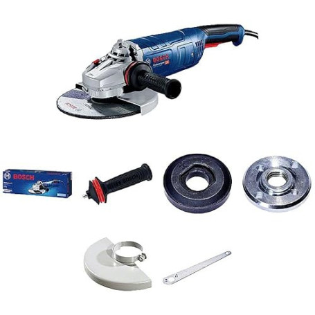 Bosch Professional meuleuse angulaire GWS 24-230 P (puissance 2 400 W, avec clé à ergots, flasque de serrage, écrou de serrage,