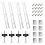 Lot de 4 Rail de Guidage Scie Sur Table, Rails Aluminium T Track de 400 mm, M8, M6 Rail en T Avec Accessoires Complets pour Outi