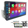 Autoradio Bluetooth 1 DIN avec Carplay et Android Auto - 7 Pouces HD Ecran Tactile Poste Radio Voiture Soutien Lien Miroir iOS/A