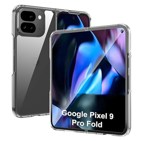 Heioloo Coque pour Google Pixel 9 Pro Fold, Ultra-Mince Ultra-légère Antidérapant PC Transparent Coque, Protection Contre Les Ch