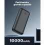 Powerbank 10 000 mAh Mini Batterie Externe compacte Power Bank Petite mais puissante avec Chargeur de téléphone Portable Micro +