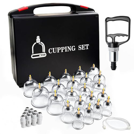 Cupping Therapy Ventouse Chinoise, 22 Pcs Ventouses Set pour Visage et Corps, Professionnelles Anti Cellulite et Détendre Muscle