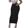 Jupe crayon longue pour femme - Taille haute - Été - Automne - Y2K Club - Moulante - Maxi jupes moulantes