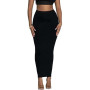 Jupe crayon longue pour femme - Taille haute - Été - Automne - Y2K Club - Moulante - Maxi jupes moulantes