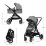 Kinderkraft ESME Poussette 3 en 1 avec porte-bébé Mink PRO I-Size, système de voyage, poussette bébé, poussette pliable, pour no