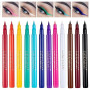 Vesaneae Eyeliner waterproof colorés de 12 couleurs,Eye liner mat,EyeLiner Liquid Maquillage pour Makeup Halloween