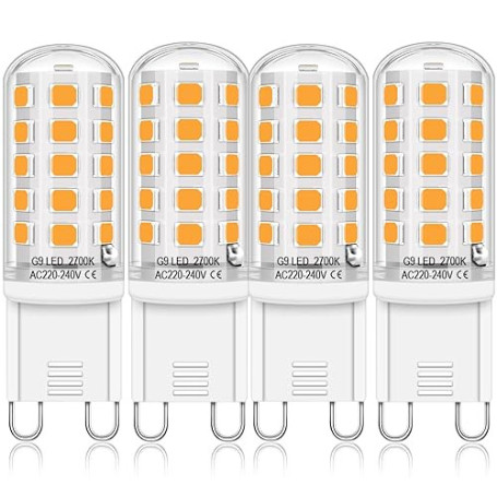 Auting Ampoules LED G9 Blanc chaud 2700K, Ampoules LED G9 4W Équivalent à une lampe halogène 30W-40W, 400 Lumens sans scintillem