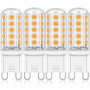 Auting Ampoules LED G9 Blanc chaud 2700K, Ampoules LED G9 4W Équivalent à une lampe halogène 30W-40W, 400 Lumens sans scintillem