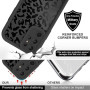 Kilbnom Coque Léopard pour Samsung Galaxy S25 Ultra 5G avec Cordon, Aesthetic Motif Vache Noir Été Design, Étui Silicone Anti‑Ch