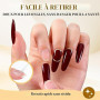 Qufiiry 600 Pcs Faux Ongles Autocollants, 15 Tailles Gel Pad Ongles, Patch Ongles Autocollant pour Faux Ongles, Imperméable, Pou