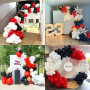 Ousuga Kit Arche Ballon Noir Rouge, 142Pièces Guirlande Ballons Noir Rouge Blanc Or Métallique Ballon Confetti Fille Garçon Fête