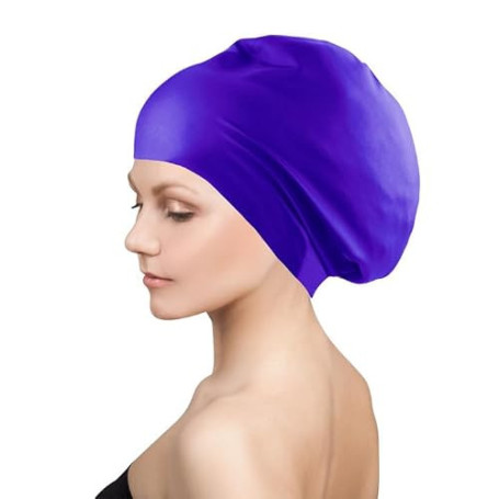 Dalephoric Bonnet de Bain Femme, Bonnet de Natation en Silicone Imperméable, Extensible Confortable, Swimming Cap, Doux et Résis
