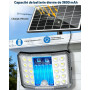 Giliwosy Lampe Solaire Exterieur de Mouvement, 210° Lumière avec Lentille Optique, Projecteur LED Solaire Étanche IP66, 4 Modes 