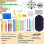 Kit Peinture Mandala, Outils de Pointillage (Dotting Tools), Set Peinture sur Galets et Pierres avec Pochoirs, Pinceaux, Trousse