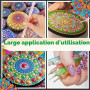 Kit Peinture Mandala, Outils de Pointillage (Dotting Tools), Set Peinture sur Galets et Pierres avec Pochoirs, Pinceaux, Trousse