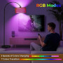 YICAIZI Lampadaire LED sur Pied Salon - 9W 900LM Lampe sur Pied Arc avec Télécommande & E27 Ampoule, Lampe Liseuse Réglables pou